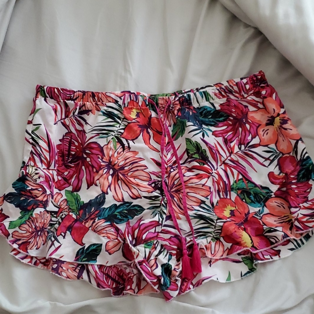 Pajama Summer Shorts Floral Tropical Small